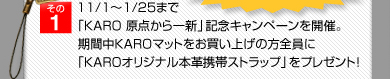 11/1`1/25܂ŁuKARO _VvLOLy[JÁB
ԒKARO}bgグ̕S
uKAROIWi{vgуXgbvvv[gI