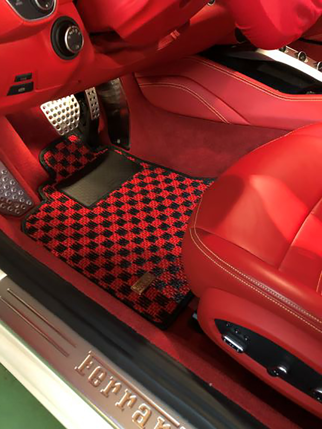 エバニュー Ferrari F430 左ハンドル車 フロアマット フラクシー スパイダー除く 真円ストッパー 