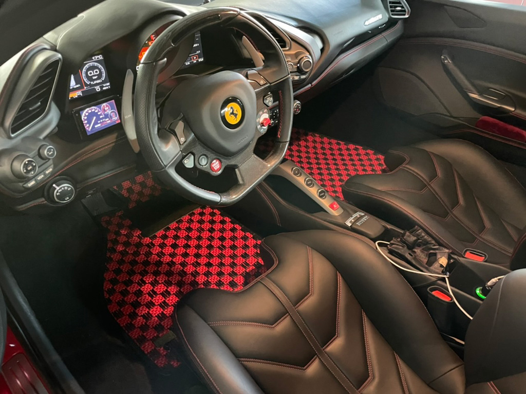 エバニュー Ferrari F430 左ハンドル車 フロアマット フラクシー スパイダー除く 真円ストッパー 